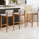 Ver imagem 3 de Kit 04 Banquetas Alta para Cozinha Sala de Jantar Bar Dara L02 Linho Cru - Lyam Decor