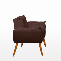 Cadeira Poltrona Decorativa para Recepção Sala Quarto Cor:marrom - 3