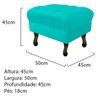 Puff Retrô Luis XV Corano Azul Turquesa - Sts Móveis - 3