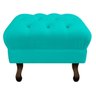 Puff Retrô Luis XV Corano Azul Turquesa - Sts Móveis - 1