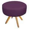 Puff Sofia Base Giratória de Madeira Suede Roxo - Sts Móveis - 2