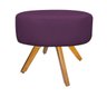 Puff Sofia Base Giratória de Madeira Suede Roxo - Sts Móveis - 1