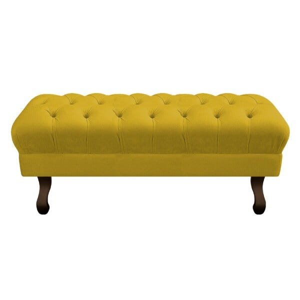 Puff Retrô 160cm Luis XV Suede Amarelo - Sts Móveis - 2