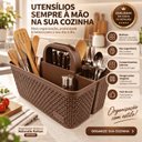 Ver imagem 5 de Cesto Organizador Multiuso Rattan 3 Div Porta Uten Rischioto