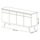 Ver imagem 4 de Aparador para Sala Buffet Ambiente Classic 1.8 Off White - Imcal