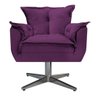 Kit 2 Poltronas Opala Base Giratória de Metal Suede Roxo - Sts Móveis - 3