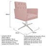 Kit 2 Poltronas Fernanda Base Giratória de Metal Suede Rosê - 5