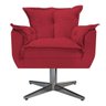 Kit 2 Poltronas Opala Base Giratória de Metal Suede Vermelho - Sts Móveis - 3