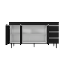 Ver imagem 2 de Balcão Gabinete de Pia para Cozinha sem Tampo 150cm 3 Portas Andréia Preto Fosco- Mabe Magazine