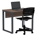 Ver imagem 1 de Mesa Escritório P25 Tub Pandin 90 Cm (larg) Tampo Mdp Walnut Pé Aço Tubular Grafito
