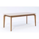 Ver imagem 1 de Mesa P/ Cozinha Cimol Ficus C/ Tampo Madeirado C/ Vidro 180cm Carvalho/off White