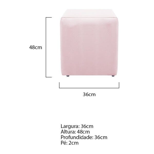 Kit 2 Poltronas Tilla e 2 Puffs Dado Corano Rosa Bebê - 5