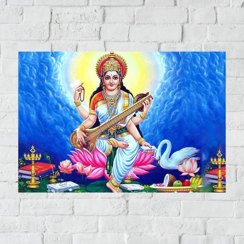 Placa Decorativa MDF Saraswati Tamanho 20x27cm