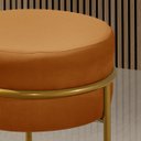 Ver imagem 3 de Puff Redondo Argola Levi Veludo Terracota Base em Aço Dourado
