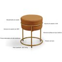 Ver imagem 5 de Puff Redondo Argola Levi Veludo Terracota Base em Aço Dourado
