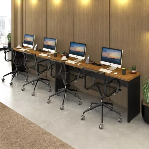 Mesa Escritório Plataforma de Parede 4 Lugares 3,60  Mais Caixa de Tomada Atacadao Moveis Escritorio
