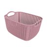 Cesto Trançado Retangular Alto Médio Rosa Antigo Mor - 2