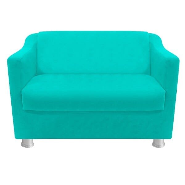 kit 02 Poltronas e 01 Namoradeira Tilla Corano Azul Turquesa - STS Móveis - 4