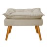Kit 2 Poltronas e Puff Opala Palito Mel Suede Bege - Sts Móveis - 4