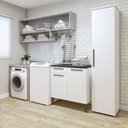 Ver imagem 1 de Lavanderia Mauá 1 Armário Multiuso e Balcão Kaiki Móveis Branco