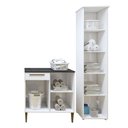 Ver imagem 3 de Lavanderia Mauá 1 Armário Multiuso e Balcão Kaiki Móveis Branco