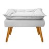 Kit 2 Poltronas e Puff Opala Palito Mel Suede Branco - Sts Móveis - 4