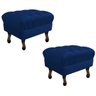 Kit 2 Puffs Retrô Luis XV Suede Azul Marinho - Sts Móveis - 1