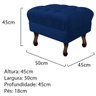Kit 2 Puffs Retrô Luis XV Suede Azul Marinho - Sts Móveis - 4