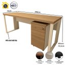 Ver imagem 5 de Mesa Escrivaninha Industrial 1,90m com Gaveteiro e Pés Metal Cor:macadâmia com Branco