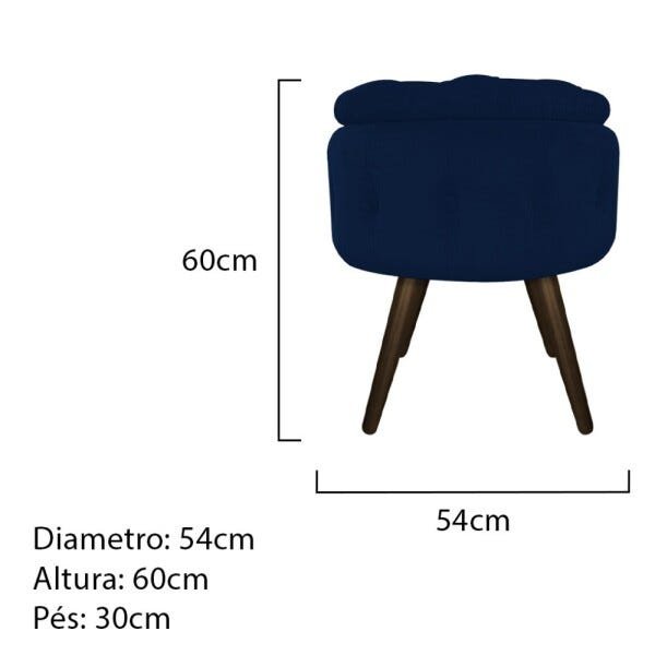 Kit 2 Puffs Londres Baú Palito Tabaco Suede Azul Marinho - Sts Móveis - 5