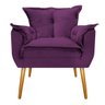 Kit 2 Poltronas e 2 Puff Opala Palito Mel Suede Roxo - Sts Móveis - 3