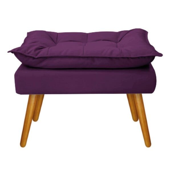 Kit 2 Poltronas e 2 Puff Opala Palito Mel Suede Roxo - Sts Móveis - 4