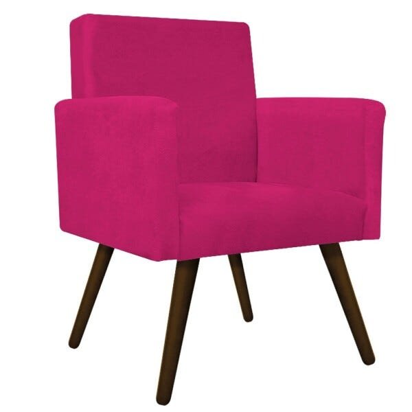 Kit 2 Poltronas Beatriz Palito Tabaco Suede Pink - 2