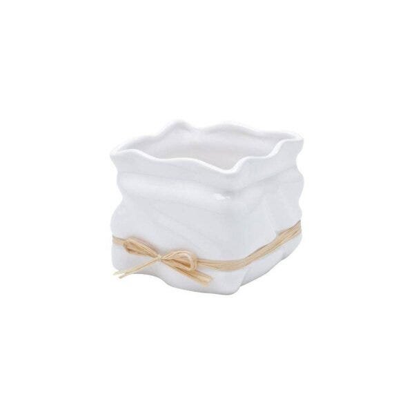 Vaso de Cerâmica com Laço 14,5cmx14cmx12cm Rojemac - 1