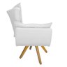 Kit 2 Poltronas Apolo Base Giratória de Madeira Suede Branco - 4