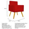 Kit 2 Poltronas Beatriz e 2 Puff Sofia Palito Mel Corano Vermelho - 5