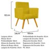 Kit 2 Poltronas Beatriz e 2 Puff Sofia Palito Mel Suede Amarelo - 4
