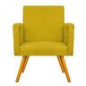 Kit 2 Poltronas Beatriz e 2 Puff Sofia Palito Mel Suede Amarelo - 6