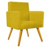 Kit 2 Poltronas Beatriz e 2 Puff Sofia Palito Mel Suede Amarelo - 2