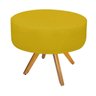 Kit 2 Poltronas Beatriz e 2 Puff Sofia Base Giratória de Madeira Suede Amarelo - 5