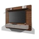 Ver imagem 1 de Painel Arcos para Tv C/detalhes Arredondados Puxadores em Couro:avelã Off