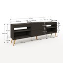 Ver imagem 3 de Rack para TV Até 55 Polegadas Roma 1 Porta 2 Prateleiras Preto Fosco - Panorama Móveis