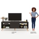 Ver imagem 4 de Rack para TV Até 55 Polegadas Roma 1 Porta 2 Prateleiras Preto Fosco - Panorama Móveis