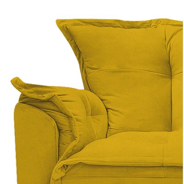 Poltrona Opala Palito Mel Suede Amarelo - Sts Móveis - 6