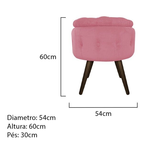 Kit 4 Puffs Londres Baú Palito Tabaco Suede Rosa Bebê - Sts Móveis - 5