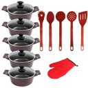 Ver imagem 1 de Jogo Panela Cereja Cerâmica Talher Vermelho Javali AAL 16A24