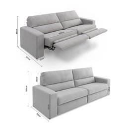 Sofá Creta 4 lugares 254cm Reclinável - 3