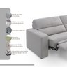 Sofá Creta 4 lugares 254cm Reclinável - 4