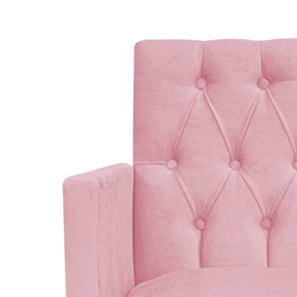 Poltrona Fernanda Pés Palito Mel Suede Rosa Bebê - STS Móveis - 5