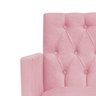 Poltrona Fernanda Pés Palito Mel Suede Rosa Bebê - STS Móveis - 5